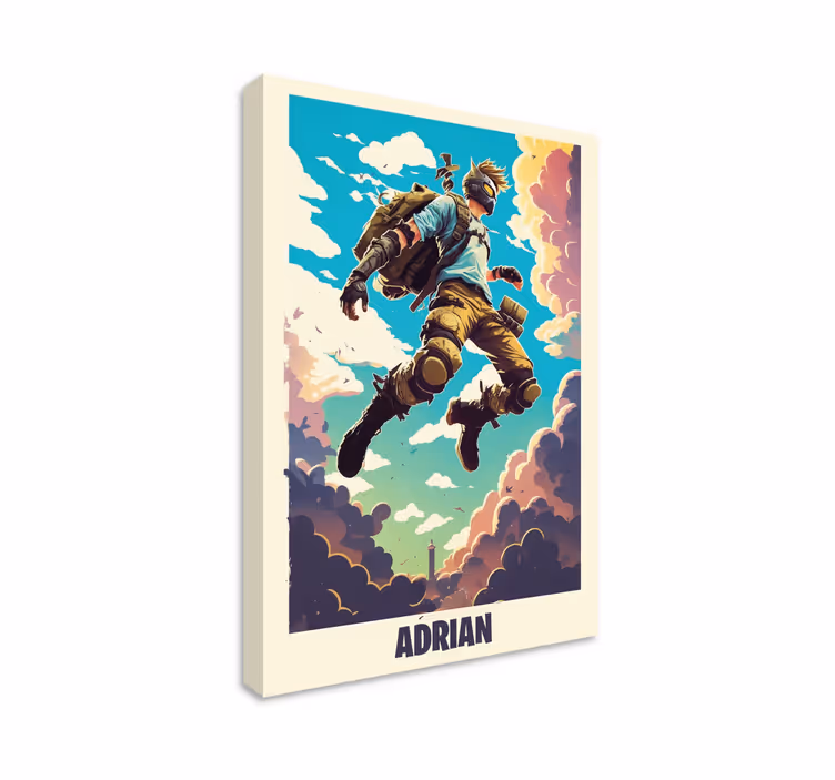 Tablou jocuri video personaj epic cu nume personalizat - TenStickers