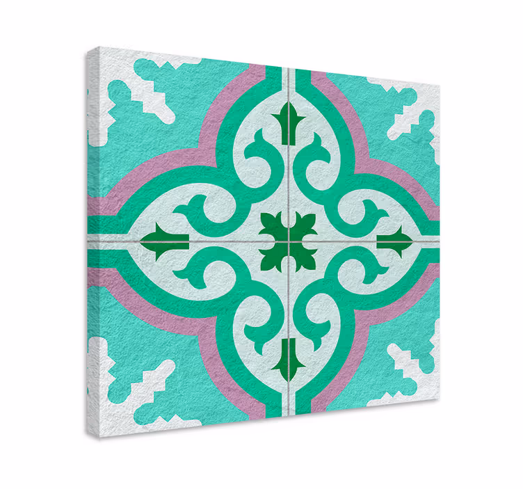 Tablou vintage gresie hidraulică verde - TenStickers