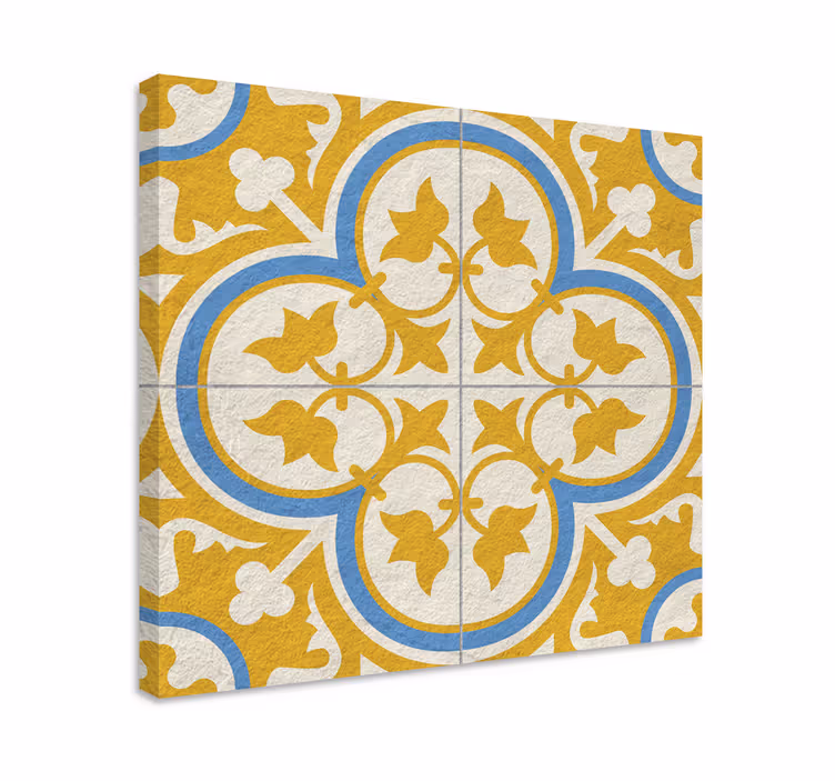 Tablou vintage tigla hidraulică galbenă - TenStickers