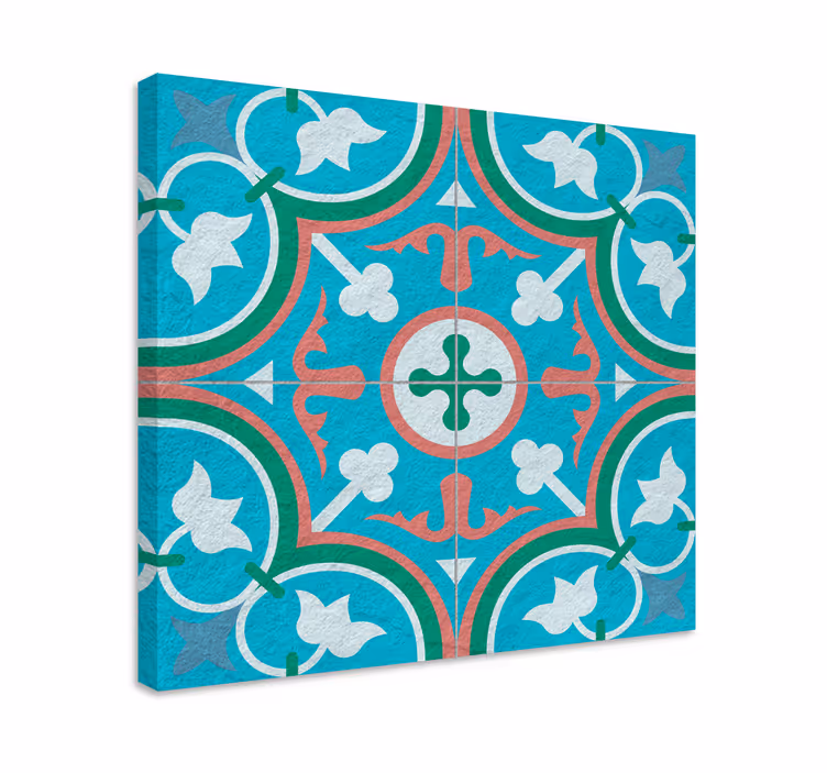 Tablou vintage piatră hidraulică albastră - TenStickers