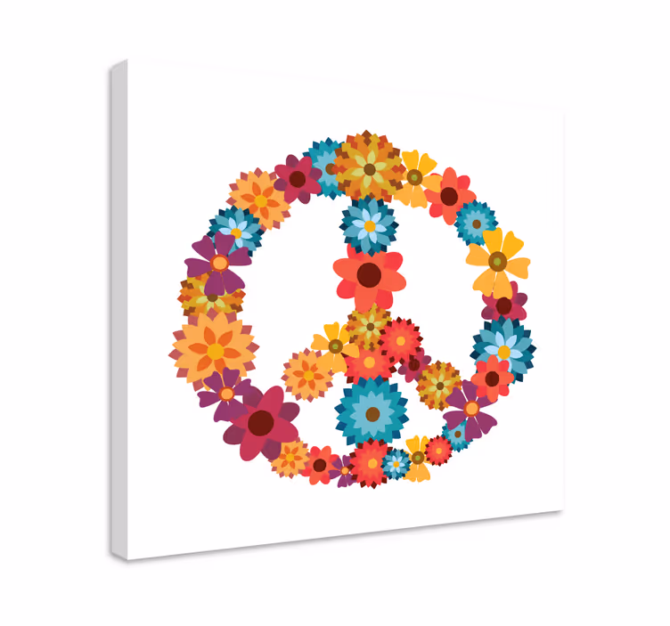 Tablou flori simbol hippie - TenStickers