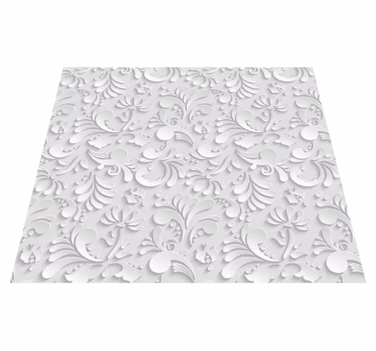 Covor de vinil alb model floral 3d - TenStickers