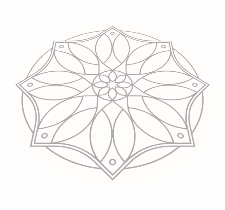 Covor de vinil alb design mandala - TenStickers