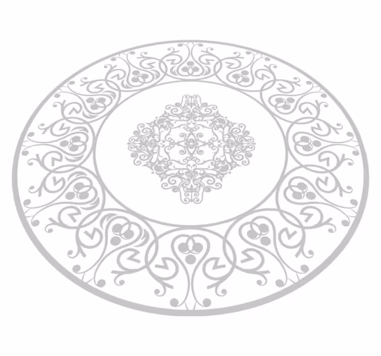 Covor de vinil alb damasc rotund - TenStickers