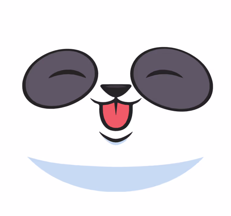Covor de vinil alb fata de panda - TenStickers