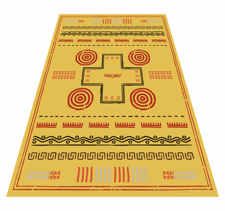 Covor de vinil galben design etnic - TenStickers