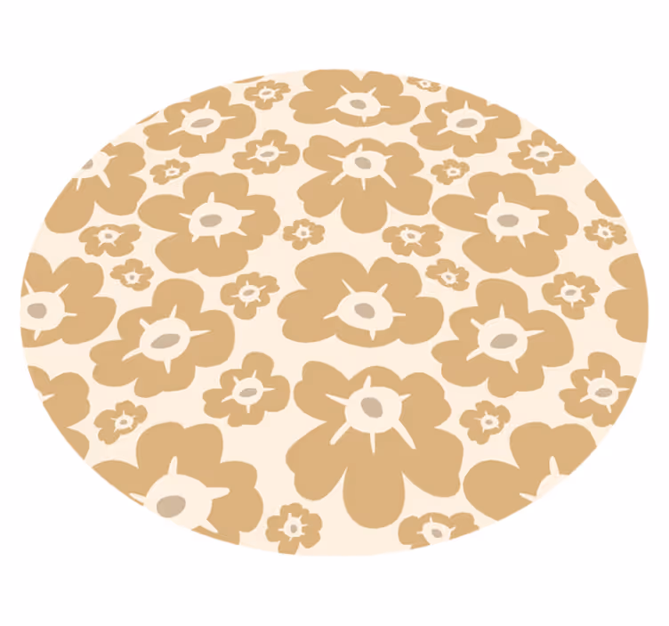 Covor vinil flori și plante maci bej - TenStickers