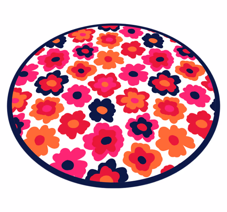 Covor vinil flori și plante mac roșu - TenStickers