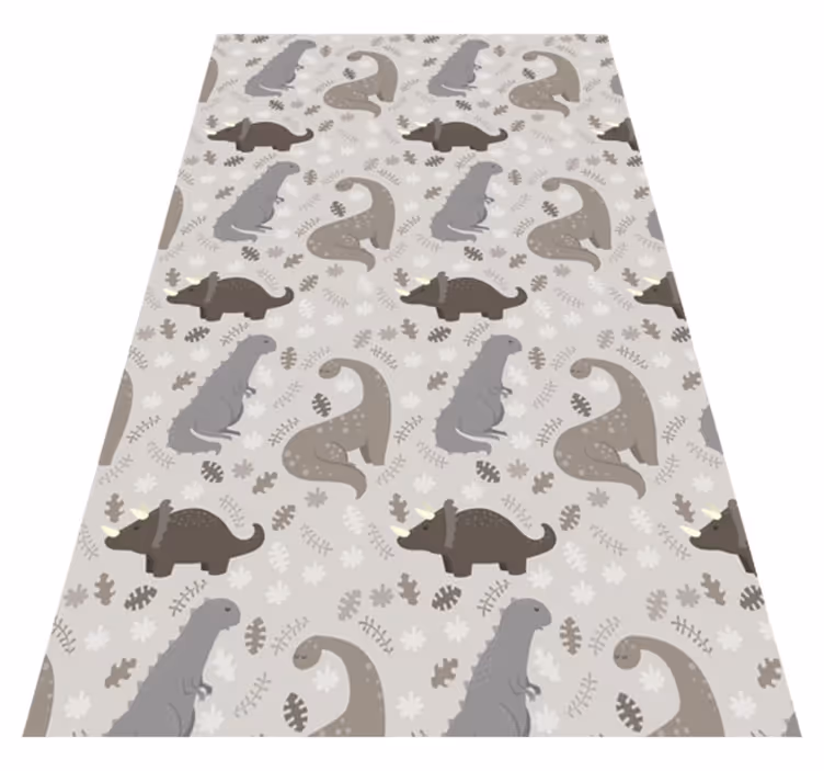 Covor vinil animal model gri de dinozauri - TenStickers