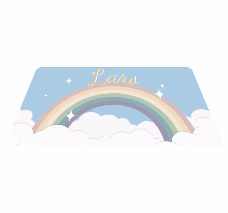 Covor de vinil cu nome curcubeu personalizat - TenStickers