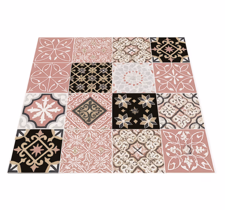Covor de vinil hol ciment roz - TenStickers