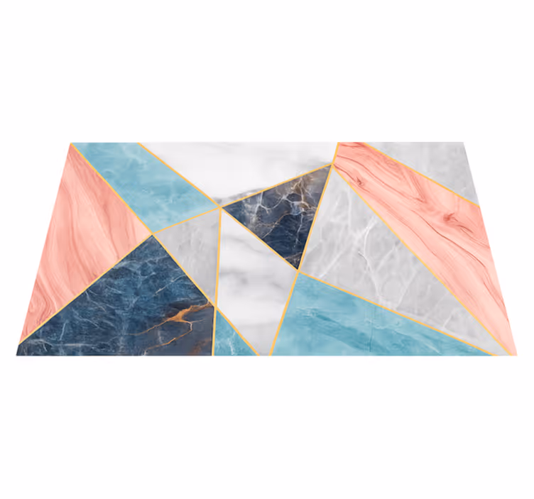 Covor de vinil marmura design geometric colorat - TenStickers