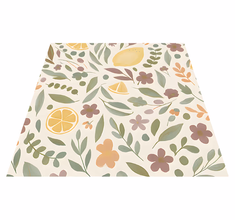 Covor de vinil pentru exterior design floral cu lămâie - TenStickers