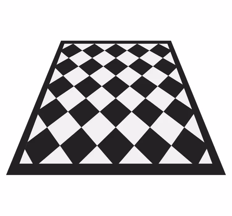 Covor de vinil pătrat pătrate negre diagonale - TenStickers