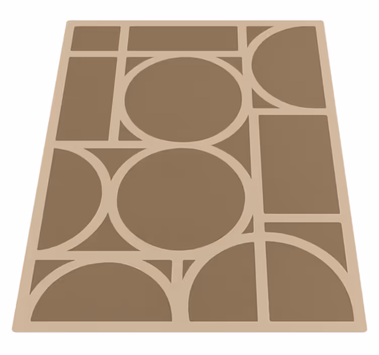 Covor de vinil pătrat design geometric bej - TenStickers
