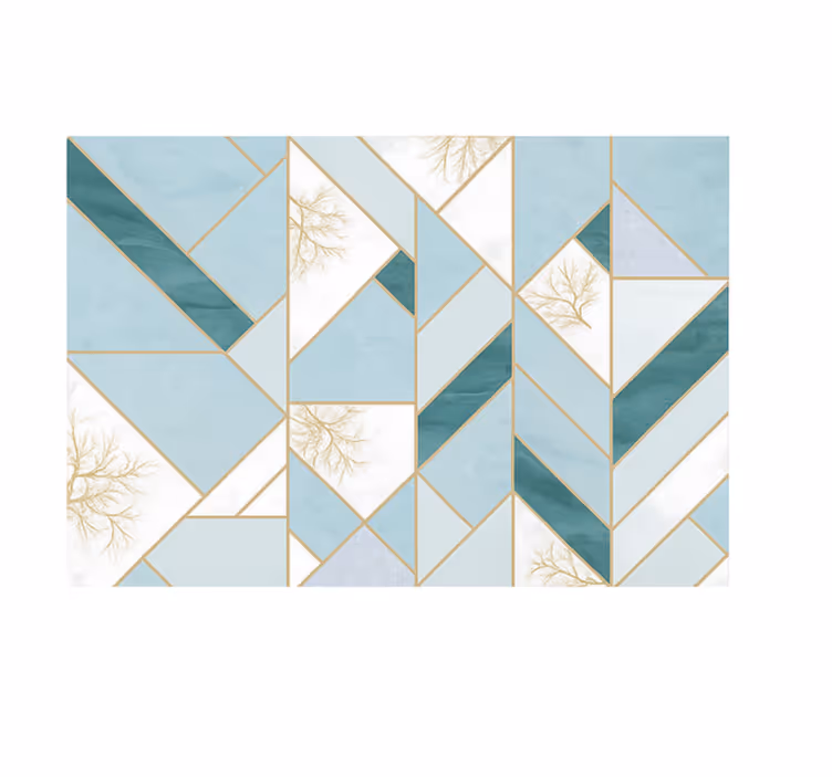Covor de vinil marmura model geometric aqua - TenStickers