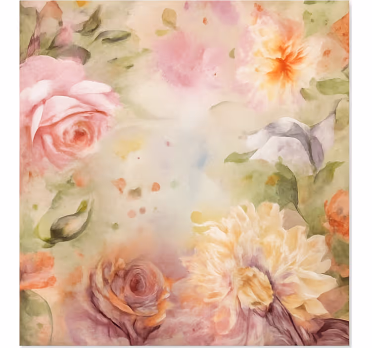Covor de vinil hol trandafiri roz florali - TenStickers