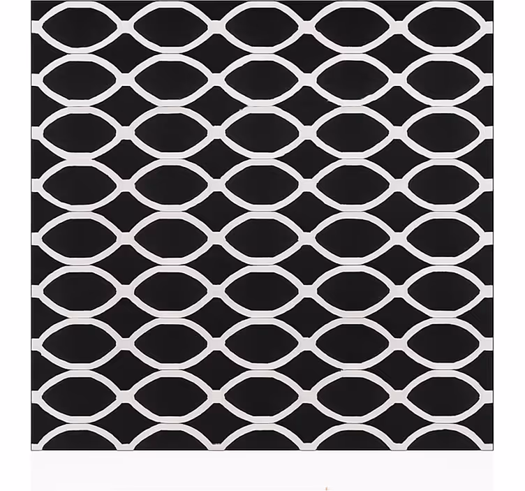 Covor de vinil pentru sala de mese design oval monocrom - TenStickers
