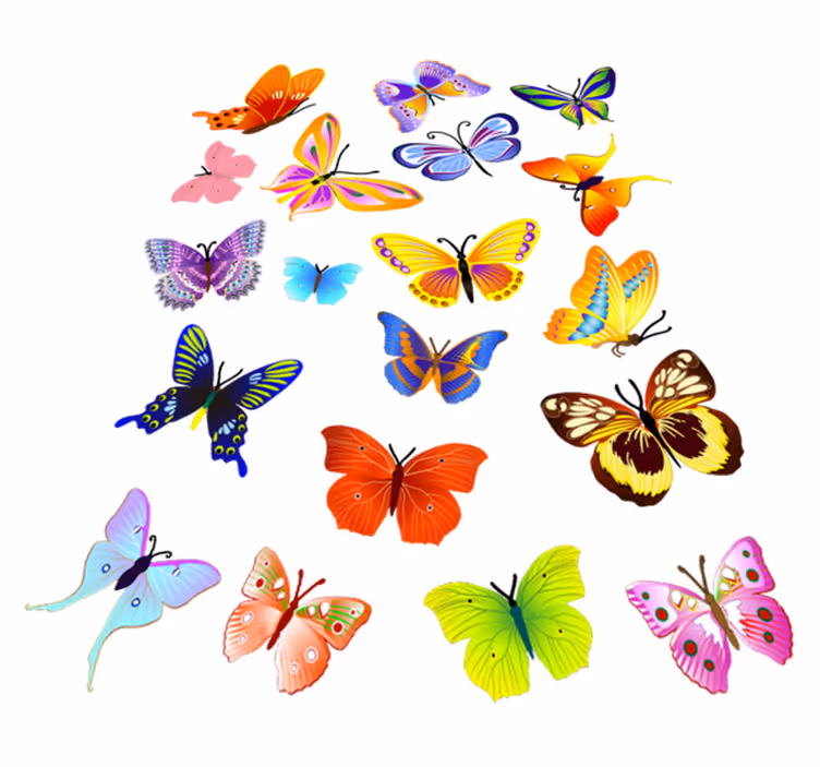 Covor vinil animal fluturi colorați zburători - TenStickers