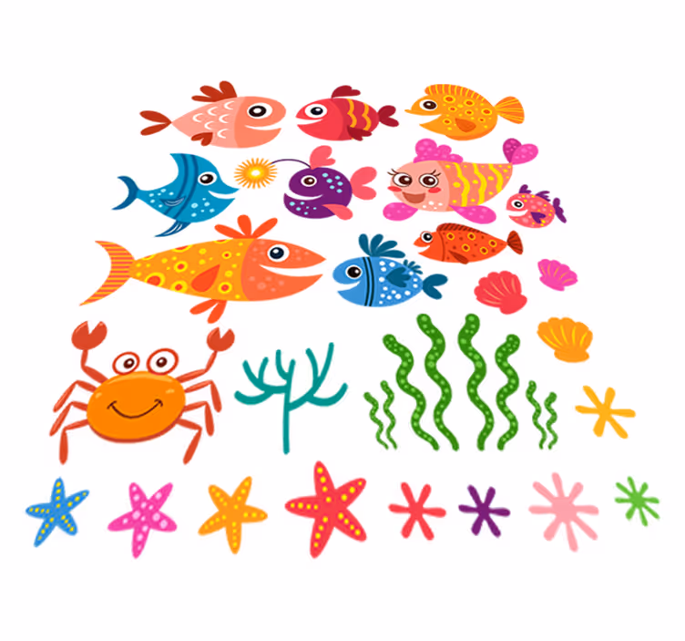 Covor vinil animal pești pentru copii - TenStickers