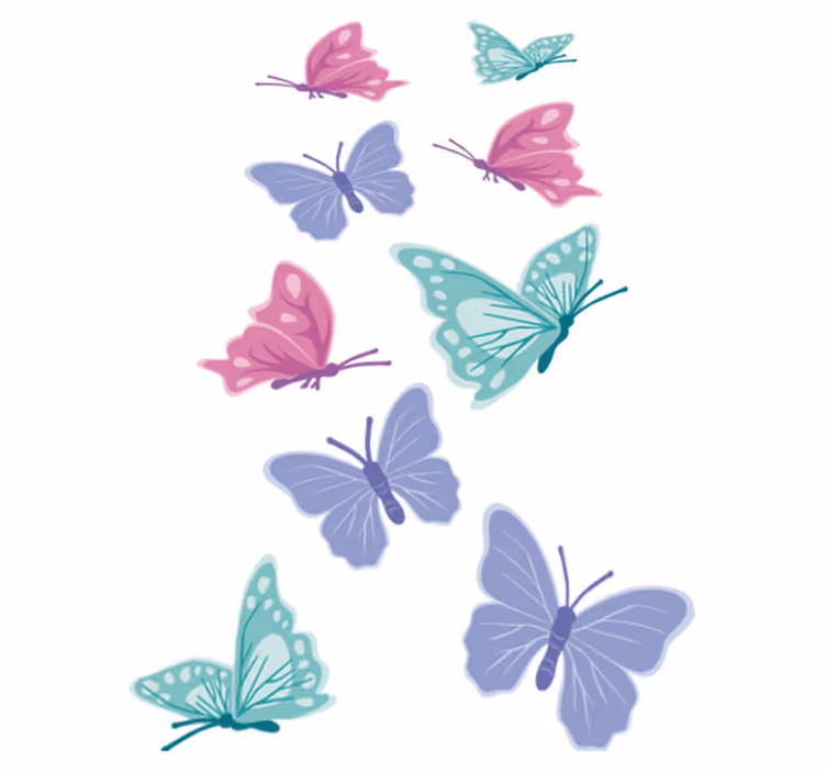 Covor vinil animal fluturi pastelate - TenStickers