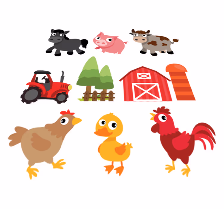 Covor vinil animal fermă colorată - TenStickers