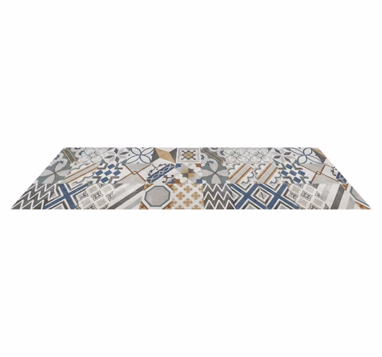 Covor de vinil pentru bucătărie patchwork geometric eclectic - TenStickers