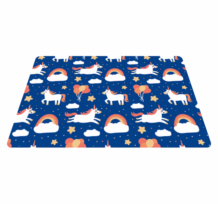 Covor vinil animal cu unicorni albi pentru copii - TenStickers