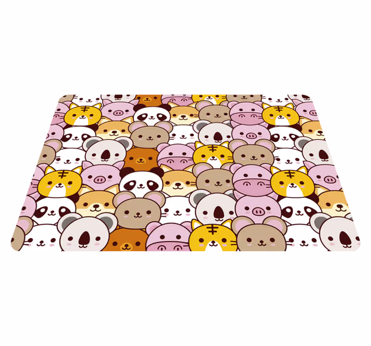 Covor vinil animal bebeluși drăguți - TenStickers