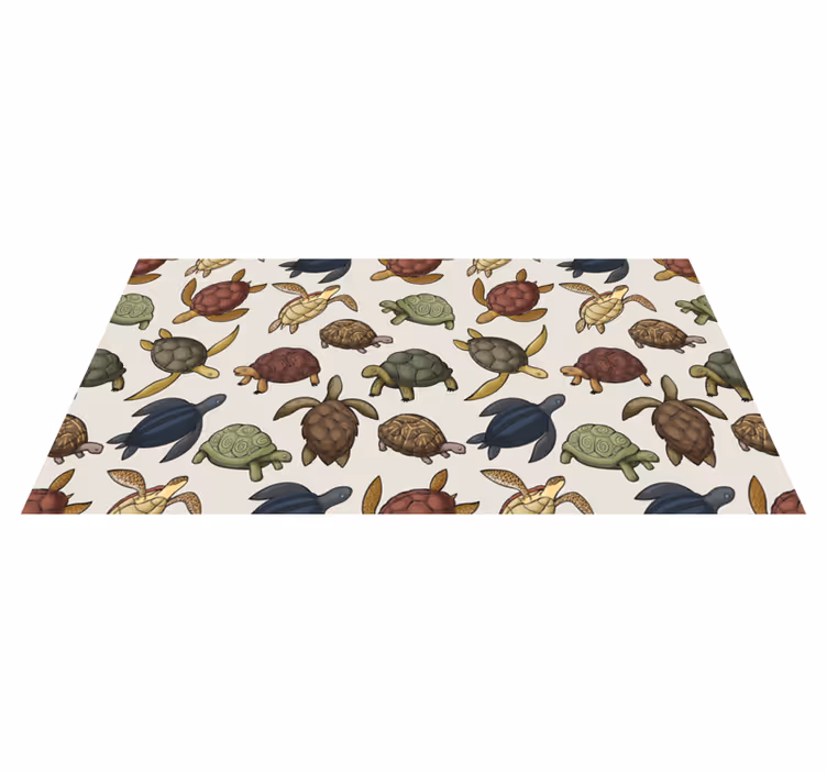 Covor vinil animal cu diverse broaște țestoase - TenStickers