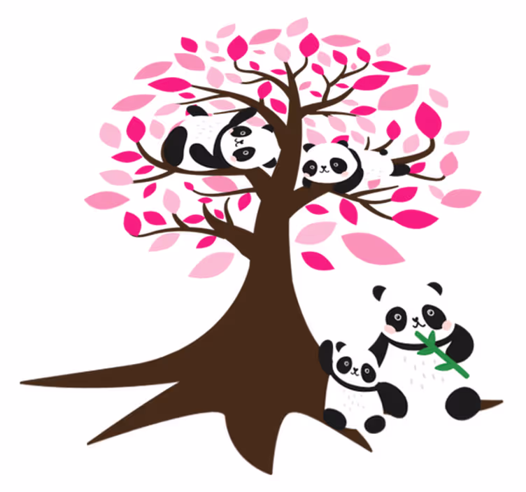 Covor vinil animal copac cu panda - TenStickers
