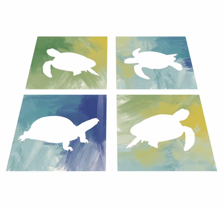 Covor vinil animal plăci cu țestoase colorate - TenStickers