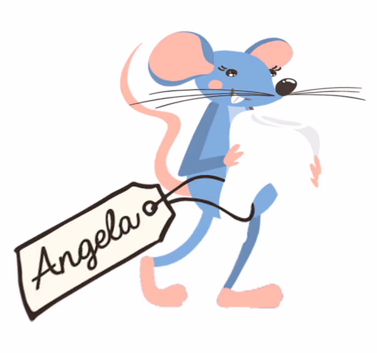 Covor vinil animal șoarece albastru cu nume - TenStickers