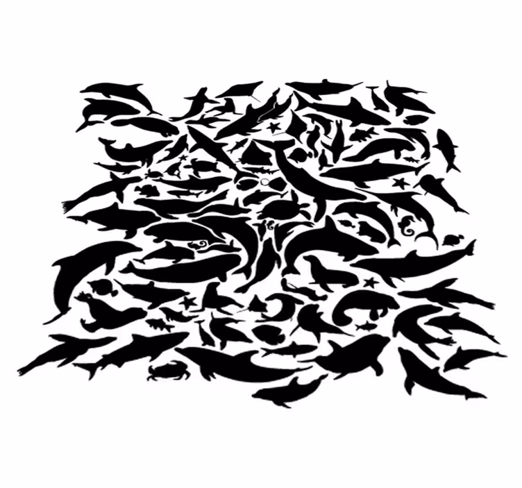 Covor vinil animal animale negre marine - TenStickers
