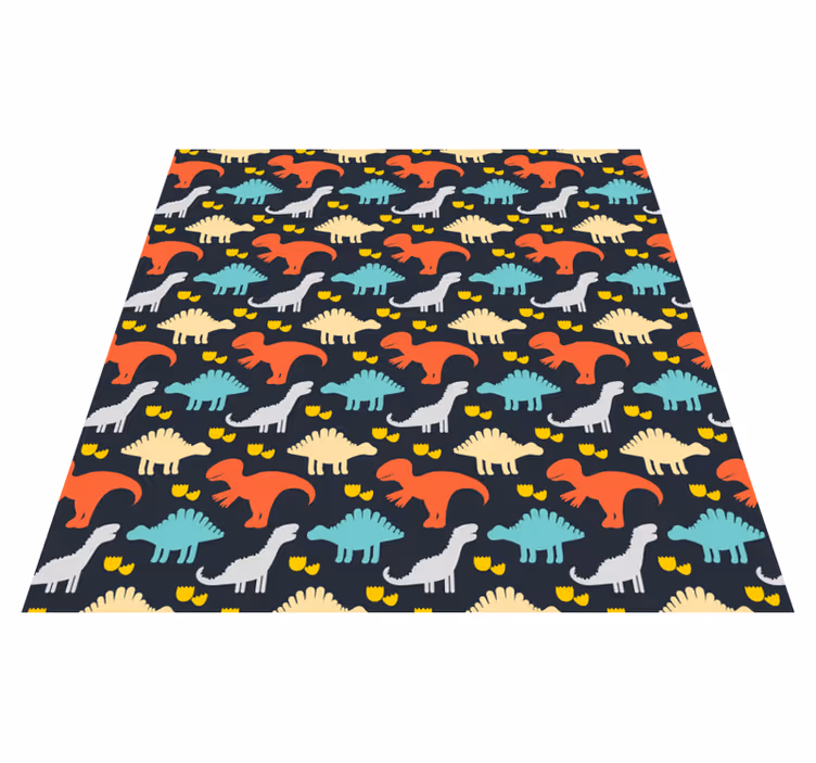 Covor vinil animal cu model de dinozauri colorați - TenStickers