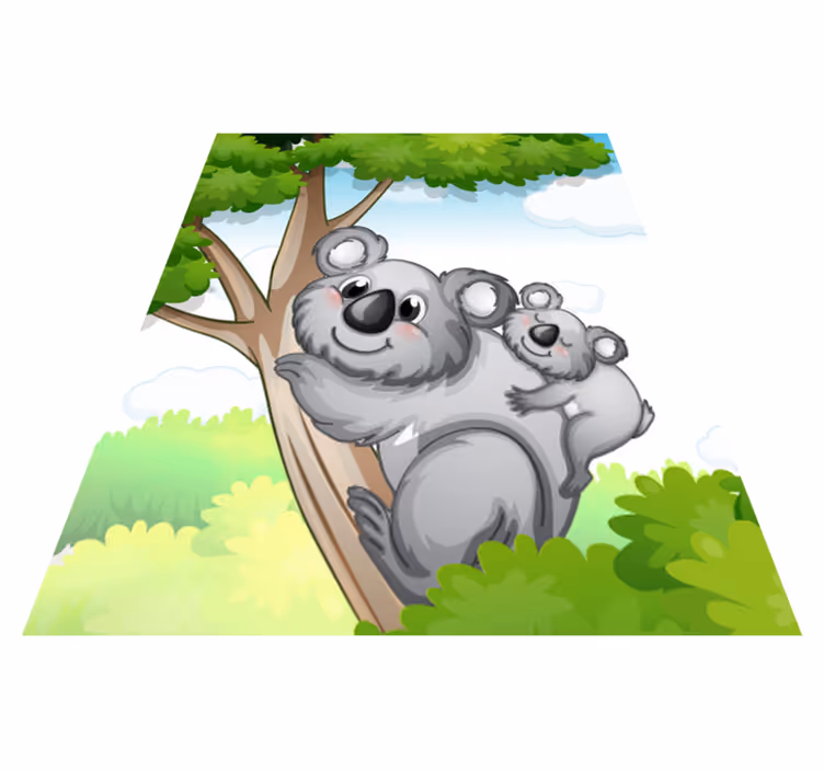 Covor vinil animal mama și puiul de koala - TenStickers