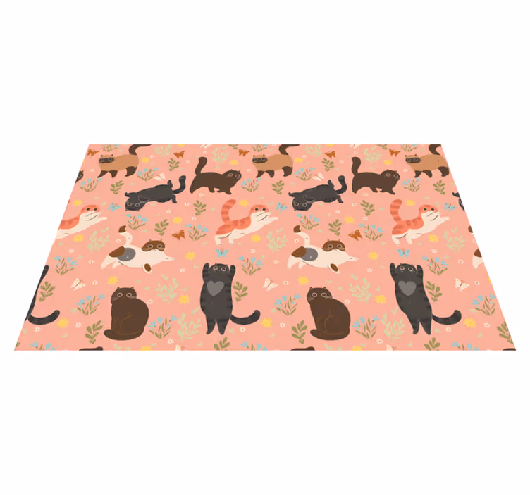 Covor vinil animal model fără cusături pisici - TenStickers