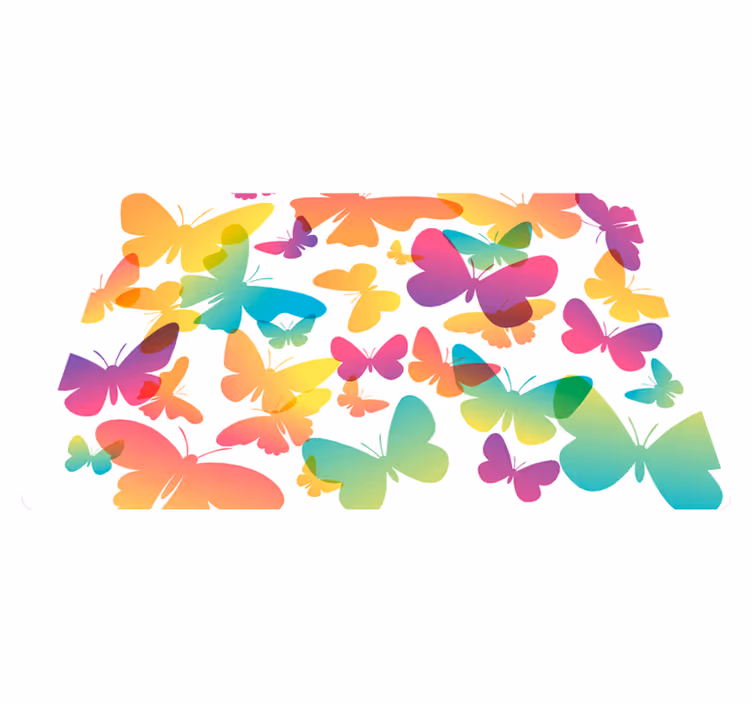 Covor vinil animal fluturi în gradient - TenStickers