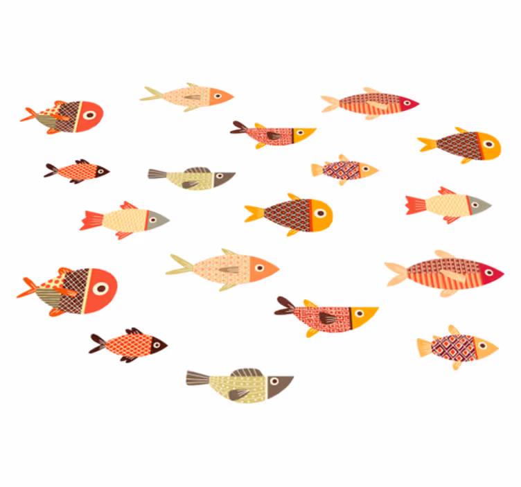 Covor vinil animal pești colorați rotunzi - TenStickers