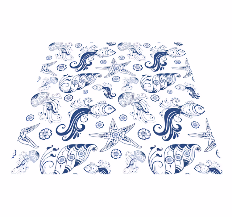 Covor vinil animal viață marină ornamentală - TenStickers