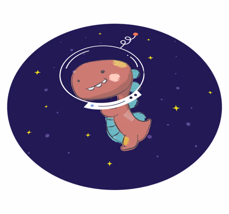 Covor vinil animal t-rex din spațiu - TenStickers