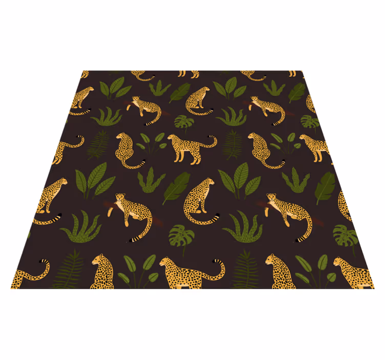 Covor vinil animal model leopard sălbatic botanic - TenStickers