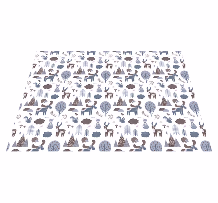 Covor vinil animal animale nordice gri - TenStickers