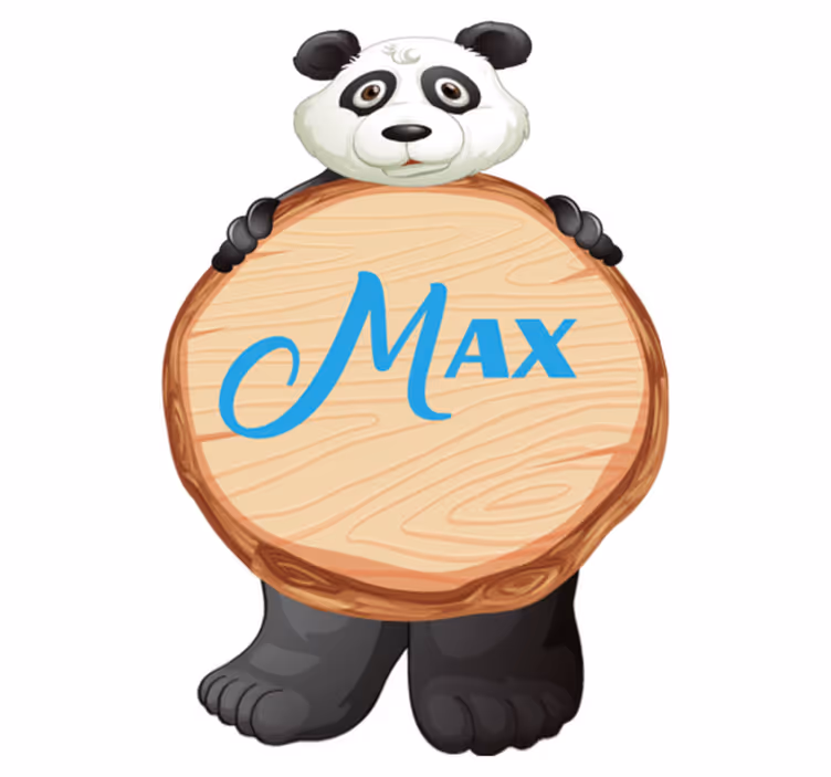 Covor vinil animal panda cu nume - TenStickers