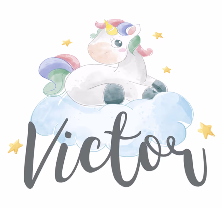 Covor vinil animal unicorn acoperit de nori - TenStickers