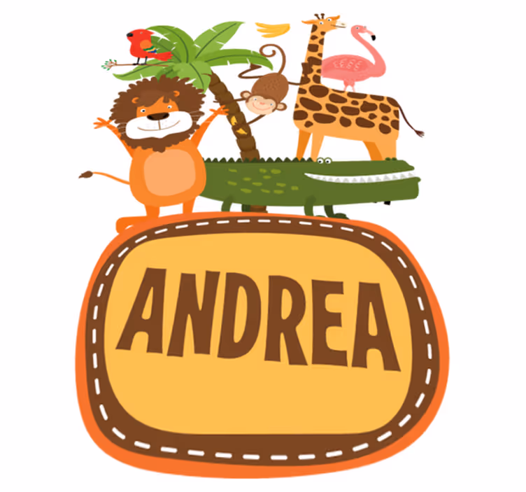 Covor vinil animal animale de junglă cu nume - TenStickers
