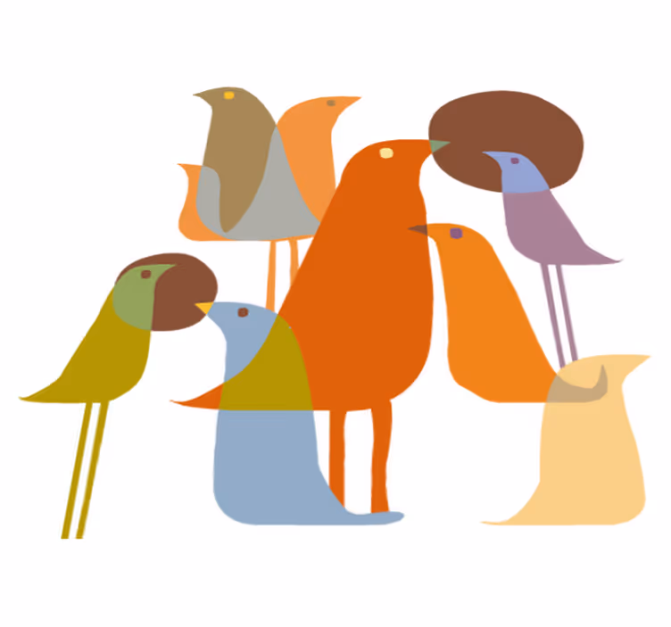 Covor vinil animal stil minimalist păsări - TenStickers