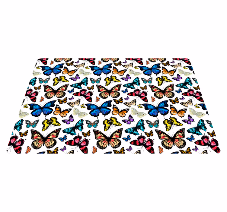 Covor vinil animal fluturi frumoși și colorați - TenStickers