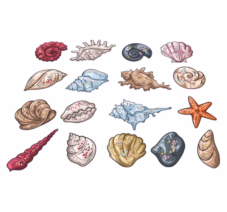 Covor vinil animal schițe cu scoici - TenStickers