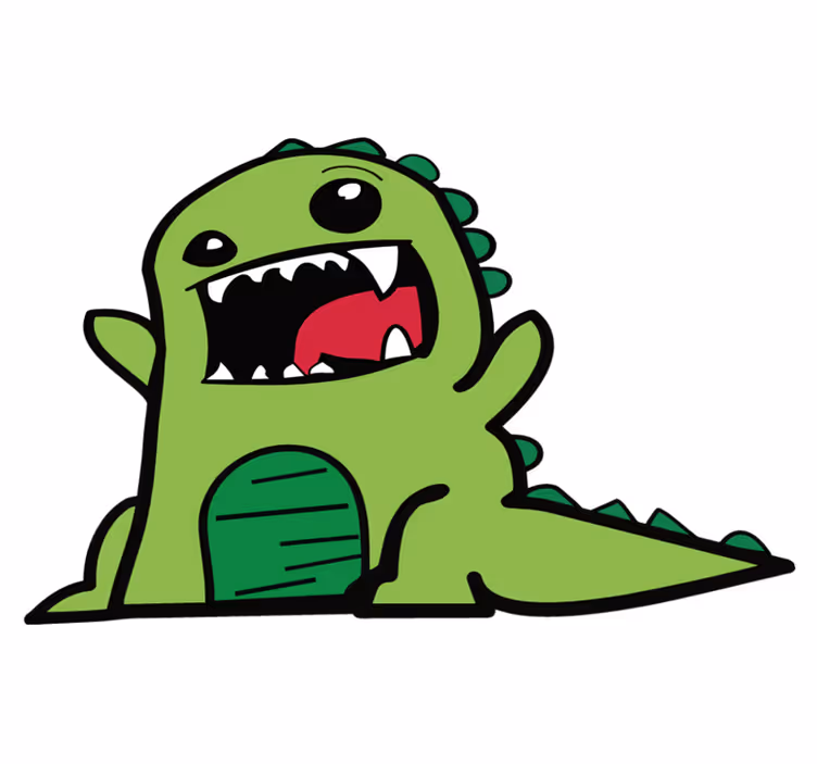 Covor vinil animal dinozaur verde înfricoșător - TenStickers